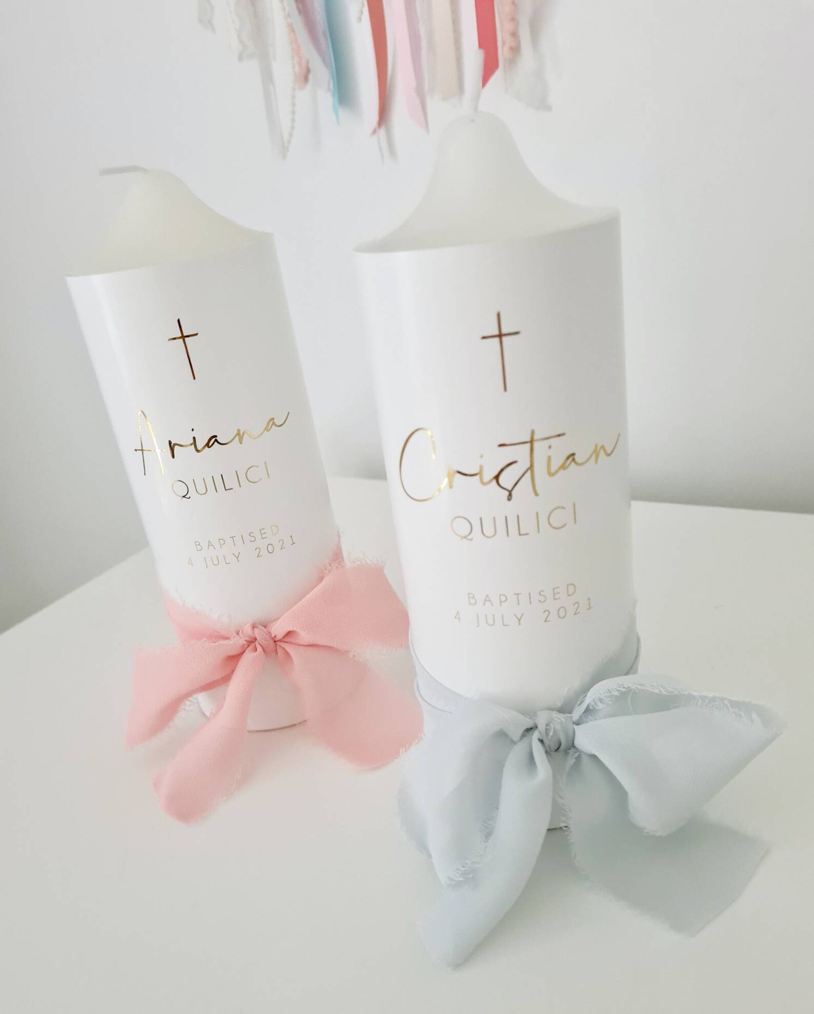 Girls Baptism Candle Christening Candle Personalised Candle Etsy