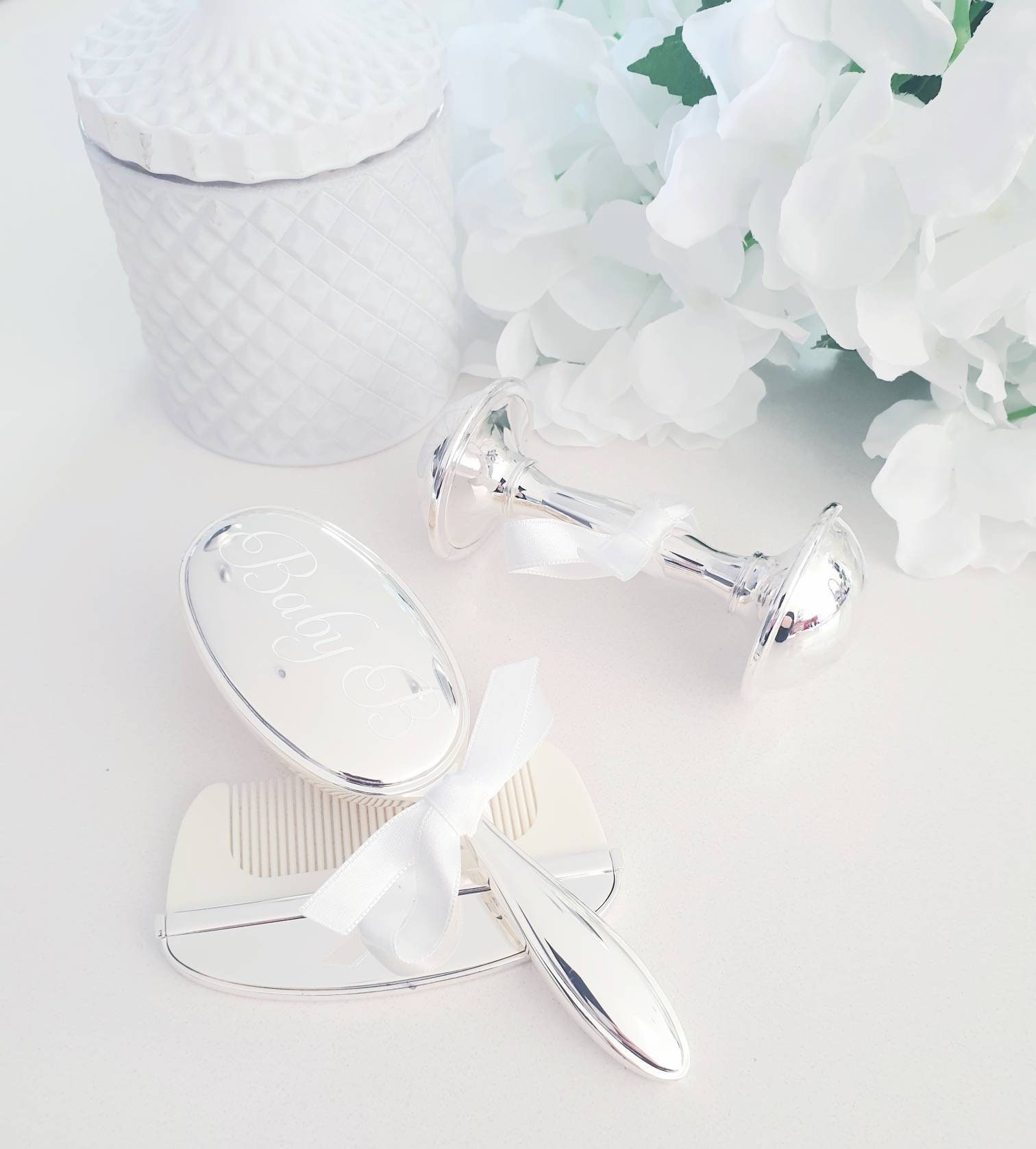 Silver Brush & Comb Set (Can be personalised) - Pre Order for September 25
