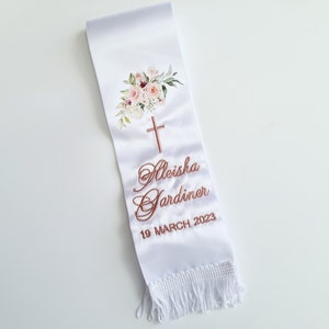 Baptism Stole, Sash - Embroidery with digital image