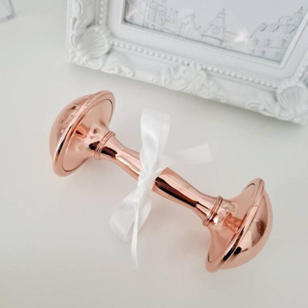 Rose Rattle Baby Rattle- Rose Gold Plated - Etsy
