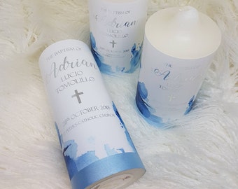 GODPARENT SIZE - Baptism, Christening Candle, Personalised Candle, Memorial Candle, Wedding Candle, Church Pillar Candle