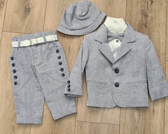 4 Piece Boys Linen Suit