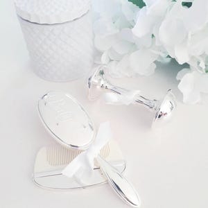 Custom Baby Brush Set – Silver Plated Decorative Hair Comb Set and Keepsake
