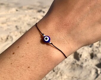 Black Evil Eye Bracelet, Evil Eye Bead Bracelet, Protection Bracelet, Blue Eye Bracelet, Good Luck Bracelet, Positive Energy, Spiritual Gift