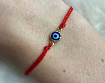 Evil Eye Red Bracelet, Thin Red String Bracelet, Red Protection Bracelet, Thin Red String Bracelet, Bracelet for Protection, Spiritual Gift