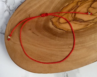 Thin Red String Bracelet, Chinese New Year Bracelet, Lunar New Year Bracelet, Red Chinese String, Red String of Fate,Valentines Day Bracelet