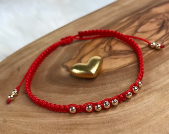 143 Bracelet, I Love You Bracelet, Love Bracelet, I Love You Jewelry, Red String Bracelet, Red String of Fate Bracelet, Red Macrame Bracelet