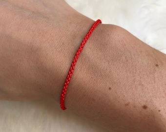 Red Protection Bracelet, Thin Red Bracelet, Red String Bracelet, Good Luck Bracelet, Spiritual Gift, Valentines Day Gift, Red Chain Bracelet