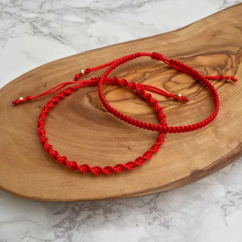 Knotted Red Bracelet Red String of Fate Red String Bracelet Etsy
