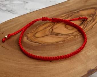 Red String of Fate, Red Knot Bracelet, Red String Bracelet, Thin Red Bracelet, Protection Bracelet, Spiritual Gifts, Valentines Day Gift