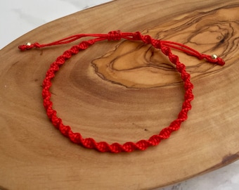 Knotted Red Bracelet, Red String of Fate, Red String Bracelet, Handmade Red Bracelet, Kabbalah Bracelet, Spiritual Gifts, Valentines Day