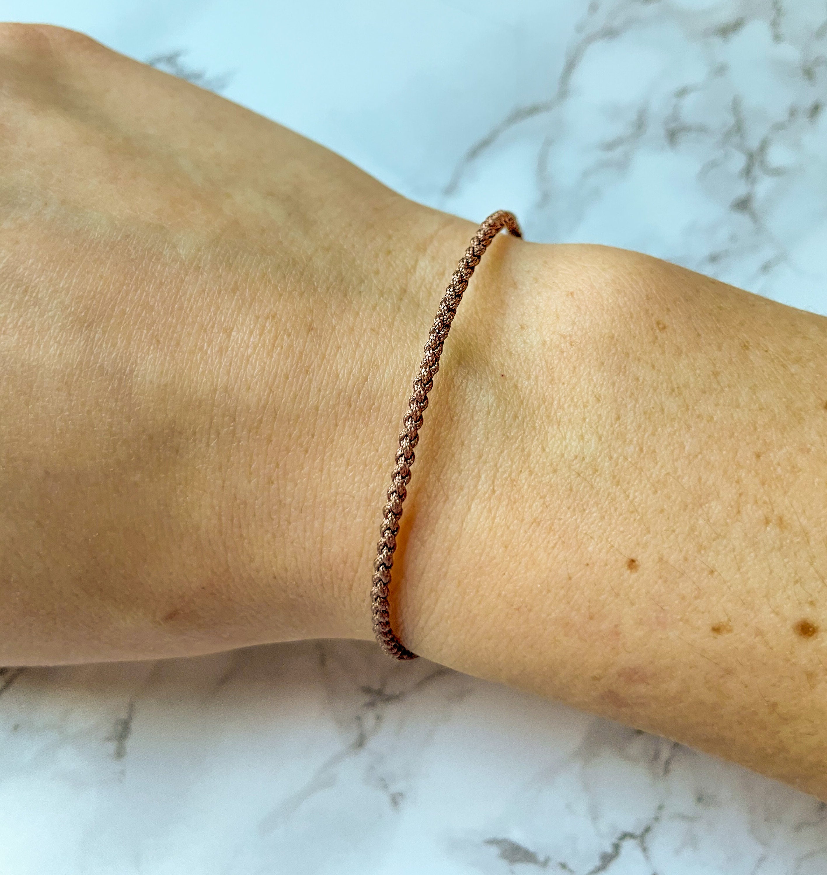 Brown String Bracelet Thin Brown Bracelet Brown Macrame Etsy