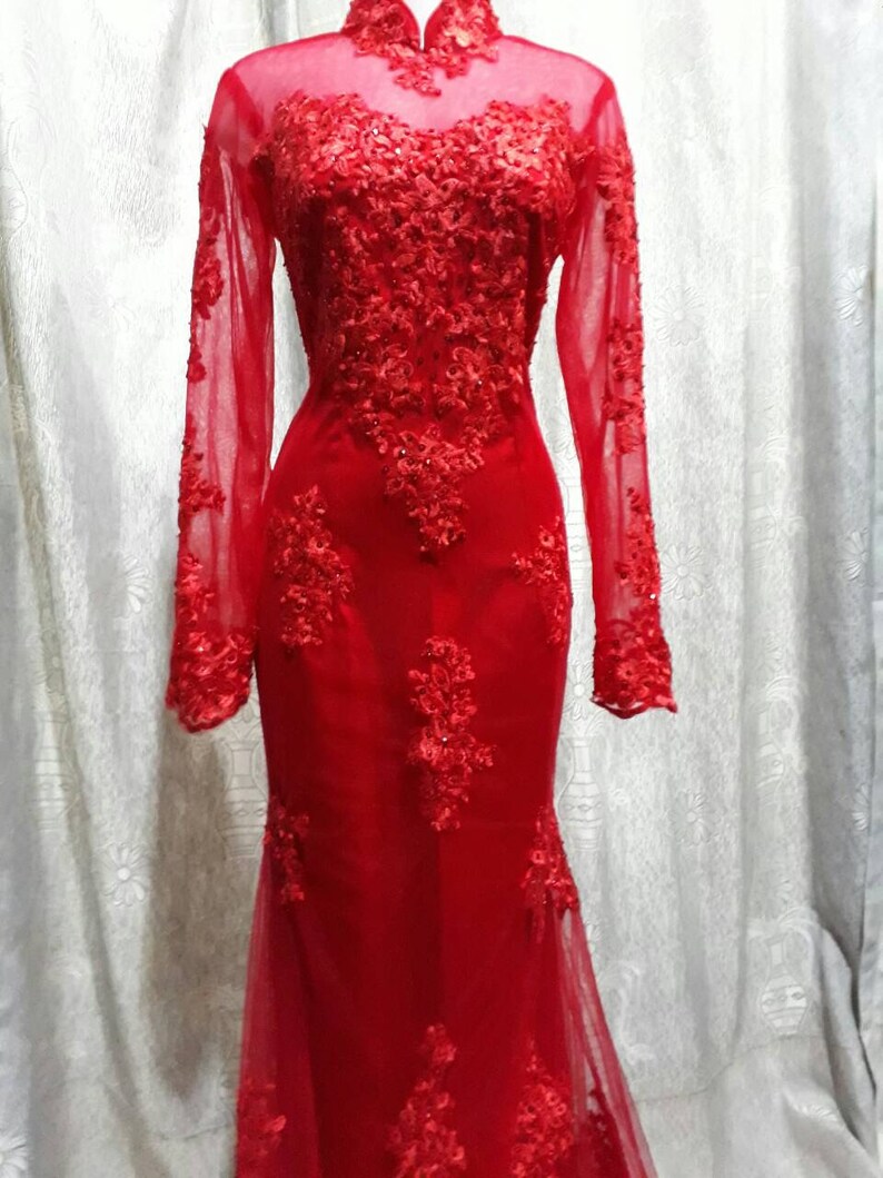 Red Printed Layer Dress