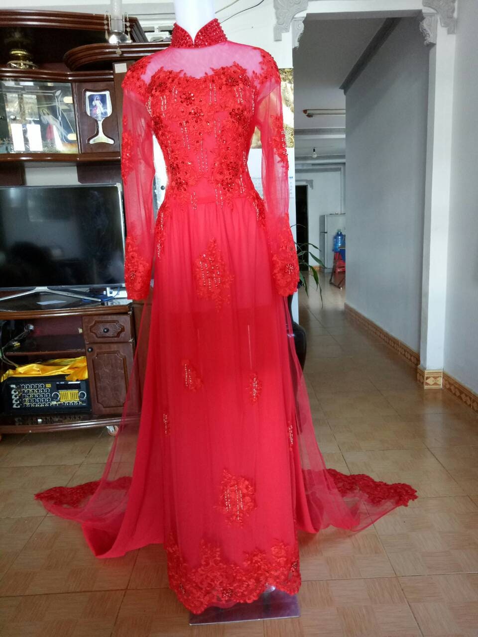 Traditionelles Traditionelles Hochzeitskleid Ao Dai Cuoi Ao Etsy