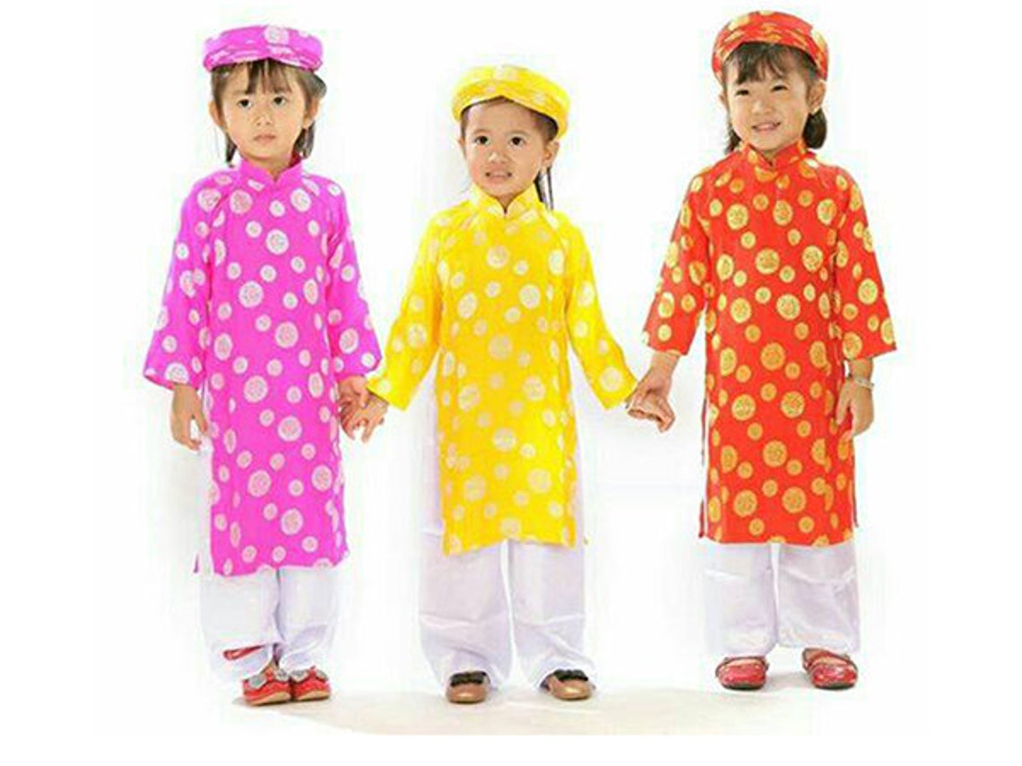 Ao Dai for Girl, Kid Ao Dai, Vietnamese Traditional Long Dress for Baby