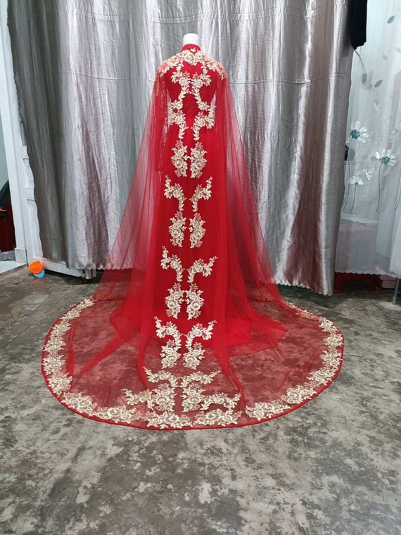Red wedding cape sales