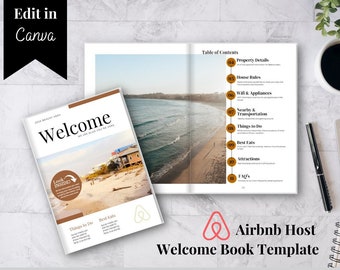 Airbnb Welcome Book Template | VRBO Guest Info Book | House Manual | Vacation Rental Guide Editable | Host Bundle