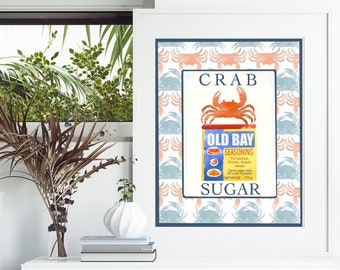 Crab Sugar Print | Old Bay | Summer Decor