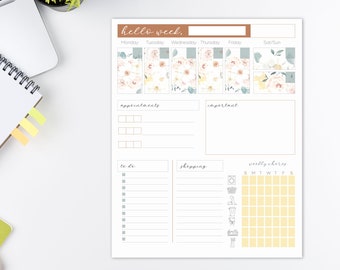 Weekly Printable Planner | Spring Planner | Letter Size Planner