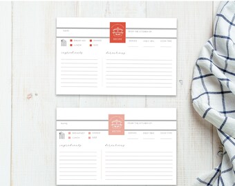 Printable Recipe Card | Neutral Recipe Card Set