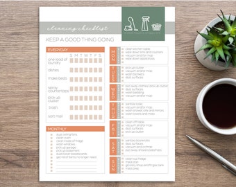 Editable & Printable Weekly Cleaning Checklist | Whole House Refresh | One Week to Clean