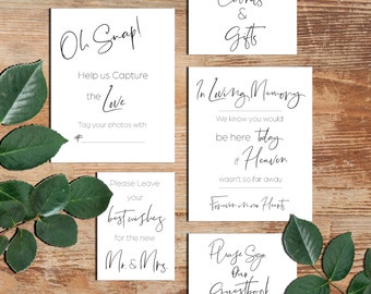 Modern Wedding Signs Bundle | Printable Wedding Signs | DIY Wedding Decor