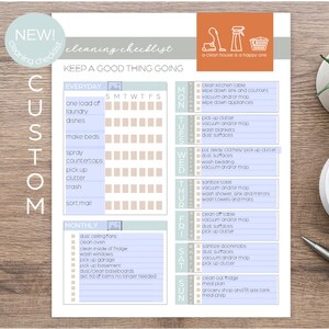 Custom Editable and Printable Weekly Cleaning Checklist | Whole House Refresh | One Week to Clean