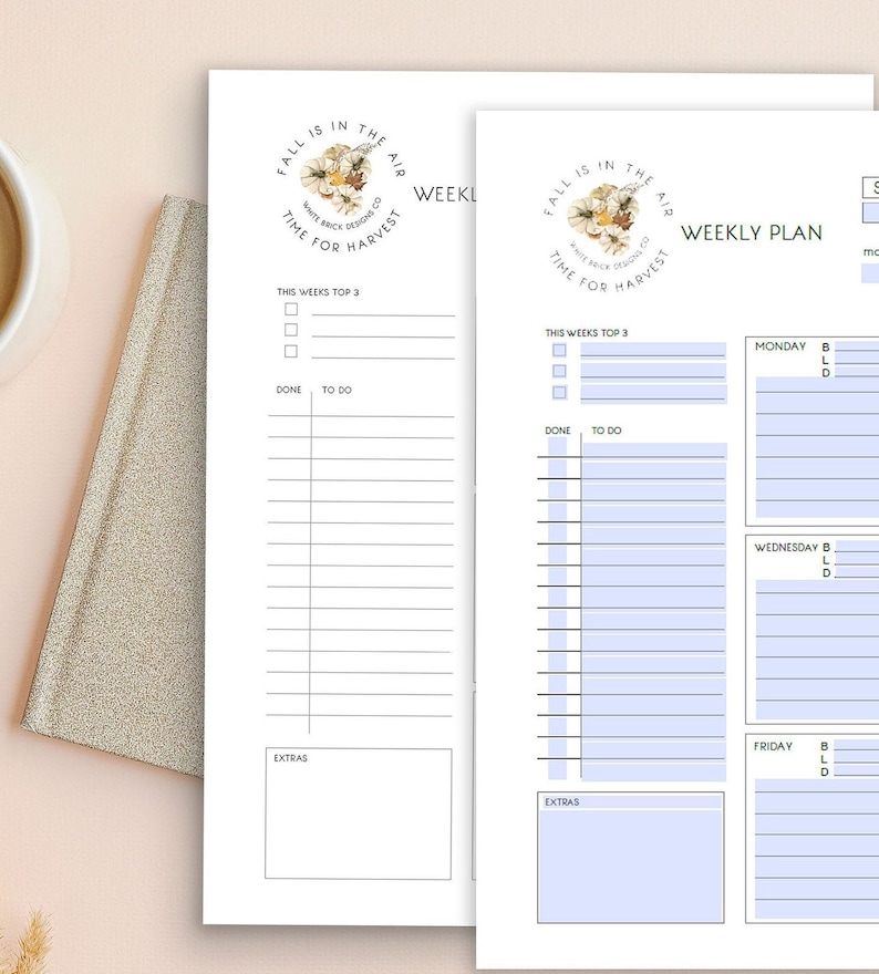 Editable Modern Weekly Planner Printable Minimal Weekly Planning Page ...