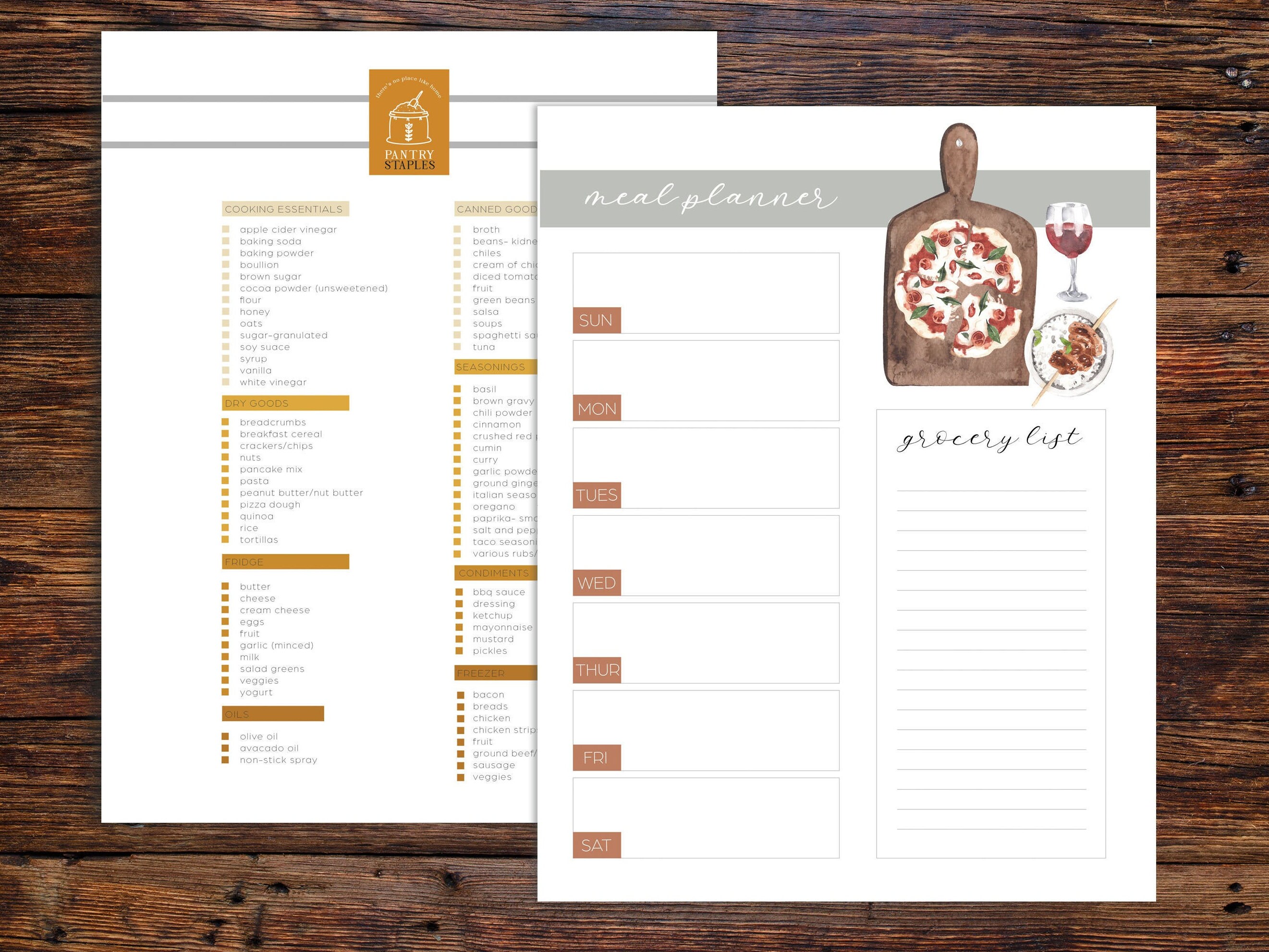 Editable Weekly Meal Planner | Printable Meal Planner Bundle - Etsy