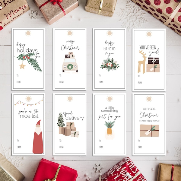 Printable Christmas Gift Tags | DIY Gift Tag | Modern Gift Tags