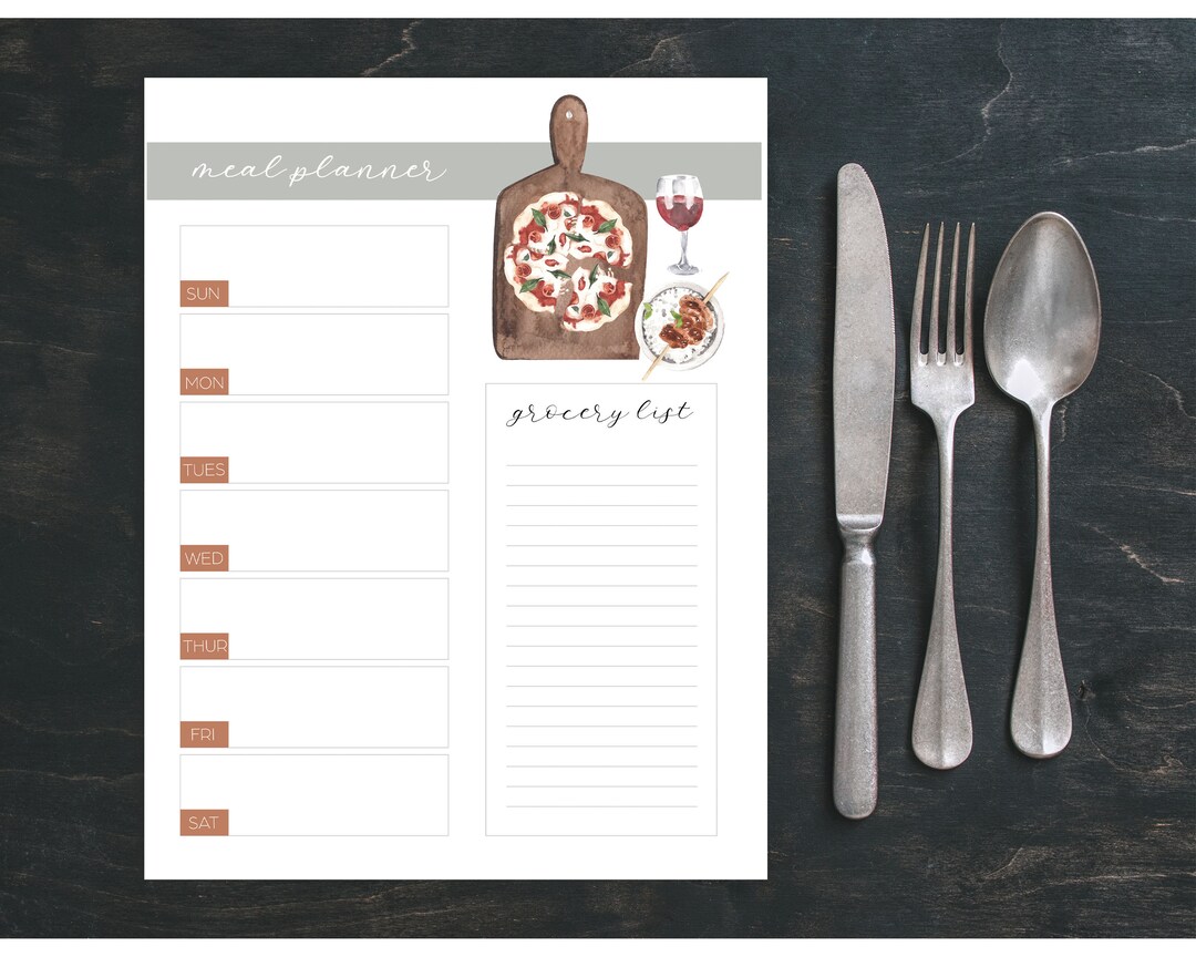 Editable Weekly Meal Planner | Printable Meal Planner Bundle - Etsy