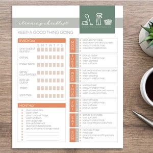 Editable & Printable Weekly Cleaning Checklist | Whole House Refresh | One Week to Clean