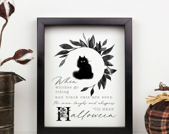 When Witches Go Riding Printable | Modern Halloween Art | Spooky Halloween Décor