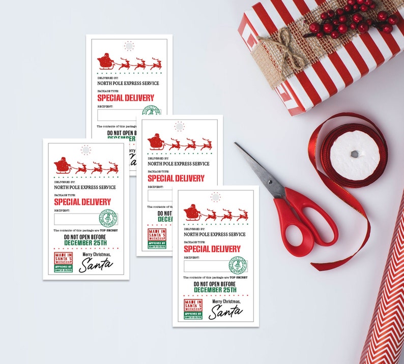 Santa Special Delivery Gift Tags | Santa Gift Tags | DIY Printable ...
