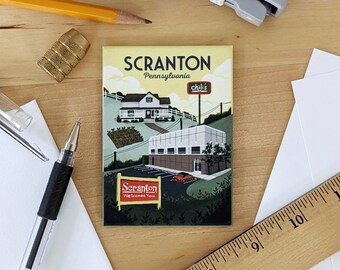 Scranton Souvenir Magnet // travel magnet • fridge magnet • vintage design • The Office magnet • stocking stuffer • Schrute Farms