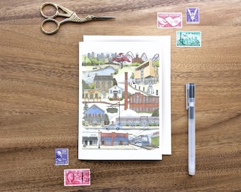 Charlotte, North Carolina notecard // greeting card • housewarming card • blank card • stationery • souvenir • mini print • watercolor