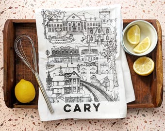 Paño de cocina de Cary, Carolina del Norte // regalo de inauguración de la casa • graduación • regalo de mudanza • regalo de cierre • recuerdo • toalla de mano • toalla de cocina