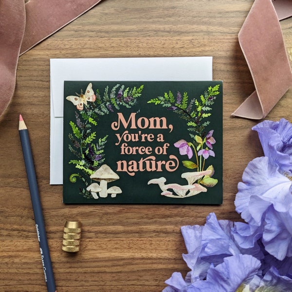 Force of Nature Mother's Day Card // greeting card • notecard • stationery • card for mom  •  watercolor art • nature • crunchy mom