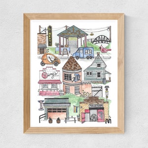 Durham Central Park, NC watercolor art print // housewarming gift • graduation gift • moving gift • closing gift • souvenir • duke •  poster