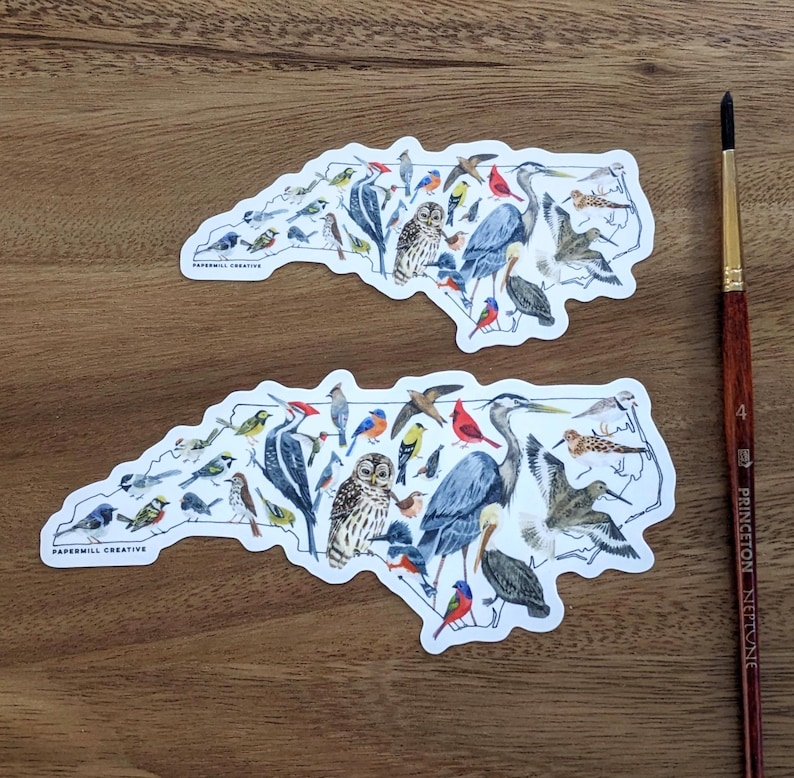 Size comparison of the large and small stickers