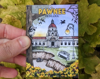 Pawnee Souvenir Magnet // Travel Magnet // Fridge Magnet // Parks and Recreation Magnet