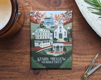 Imán de recuerdo de Gilmore Girls Stars Hollow // imán de viaje • imán de nevera • diseño retro • regalo para Navidad • imán de TV
