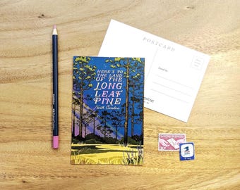 Longleaf Pine, North Carolina Postcard // luxe postcard • vintage design • retro travel art • wedding favor •  NC souvenir
