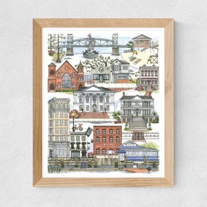 Wilmington, NC watercolor art print // housewarming gift • graduation • moving gift • closing gift • souvenir • north carolina • wall art