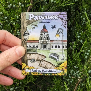 Pawnee Souvenir Magnet // Parks & Rec gift • tv magnet • fridge magnet • stocking stuffer • Pawnee, Indiana • tv show fan