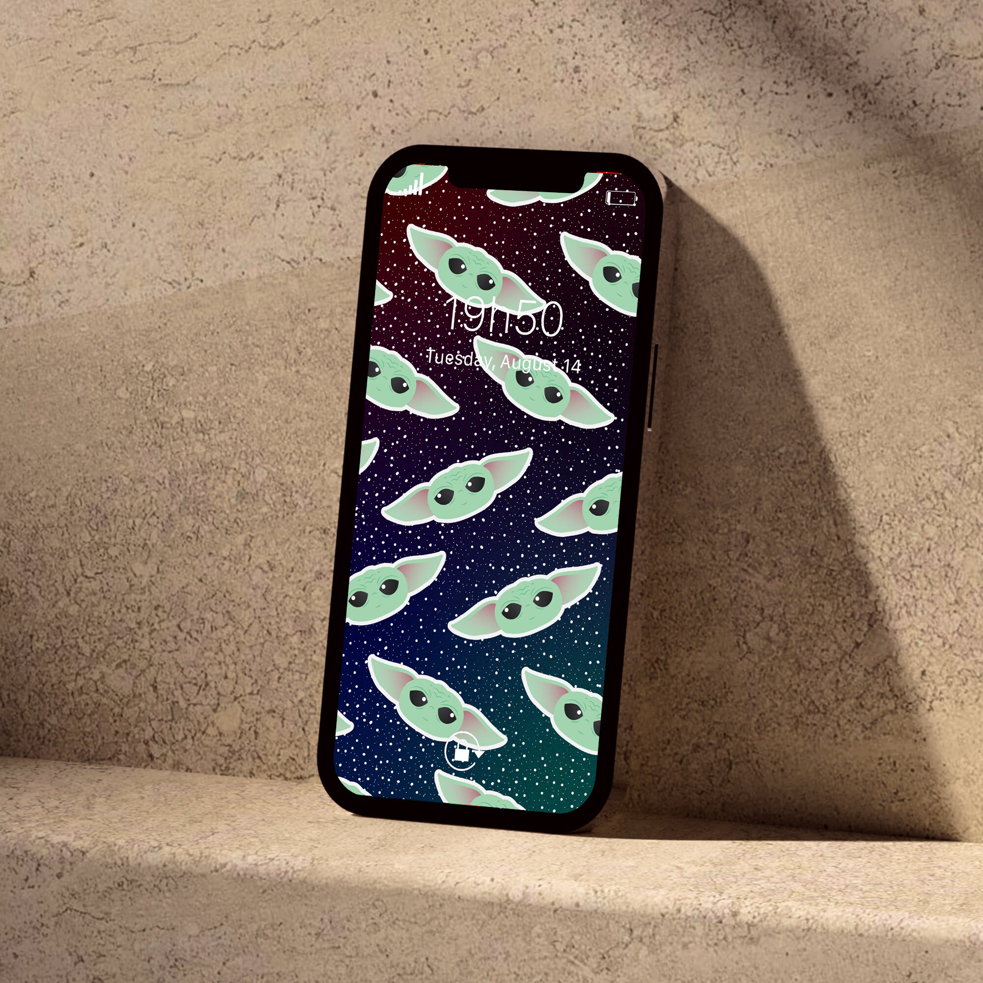 00094 Phone Wallpaper Cute BABY YODA Dark Aesthetic Iphone/ Etsy UK