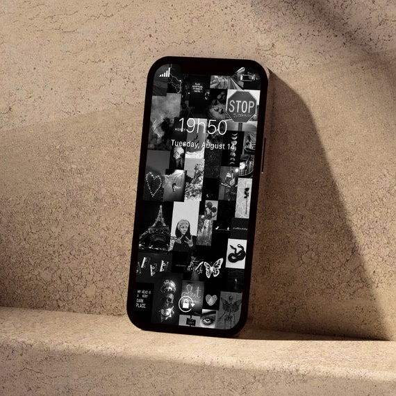Phone Wallpaper Black Aesthetic Collage / Iphone Wallpaper/ Etsy