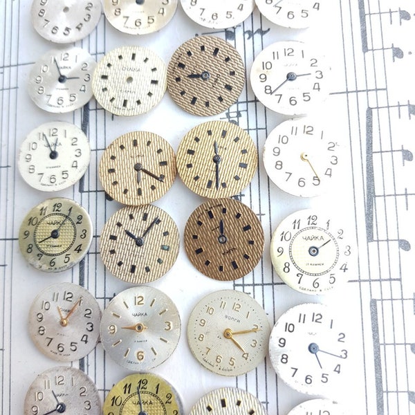 Watch Faces Steampunk Watchs Parts Soviet Watch Vintage Antique Watch faces Assortment Faces 24pcs