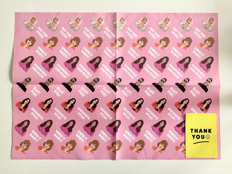 1 Sheet Folded Real Housewives of Beverly Hills Wrapping Paper