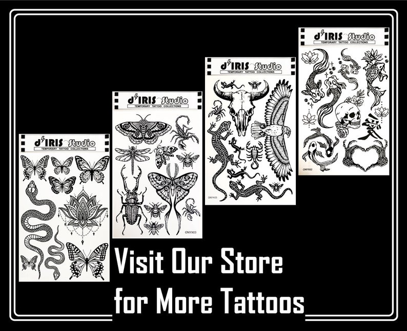 Temporary Tattoos 1 Sheet Moth Beetle Scorpion Bee Dragonfly Insect Tattoos image 7